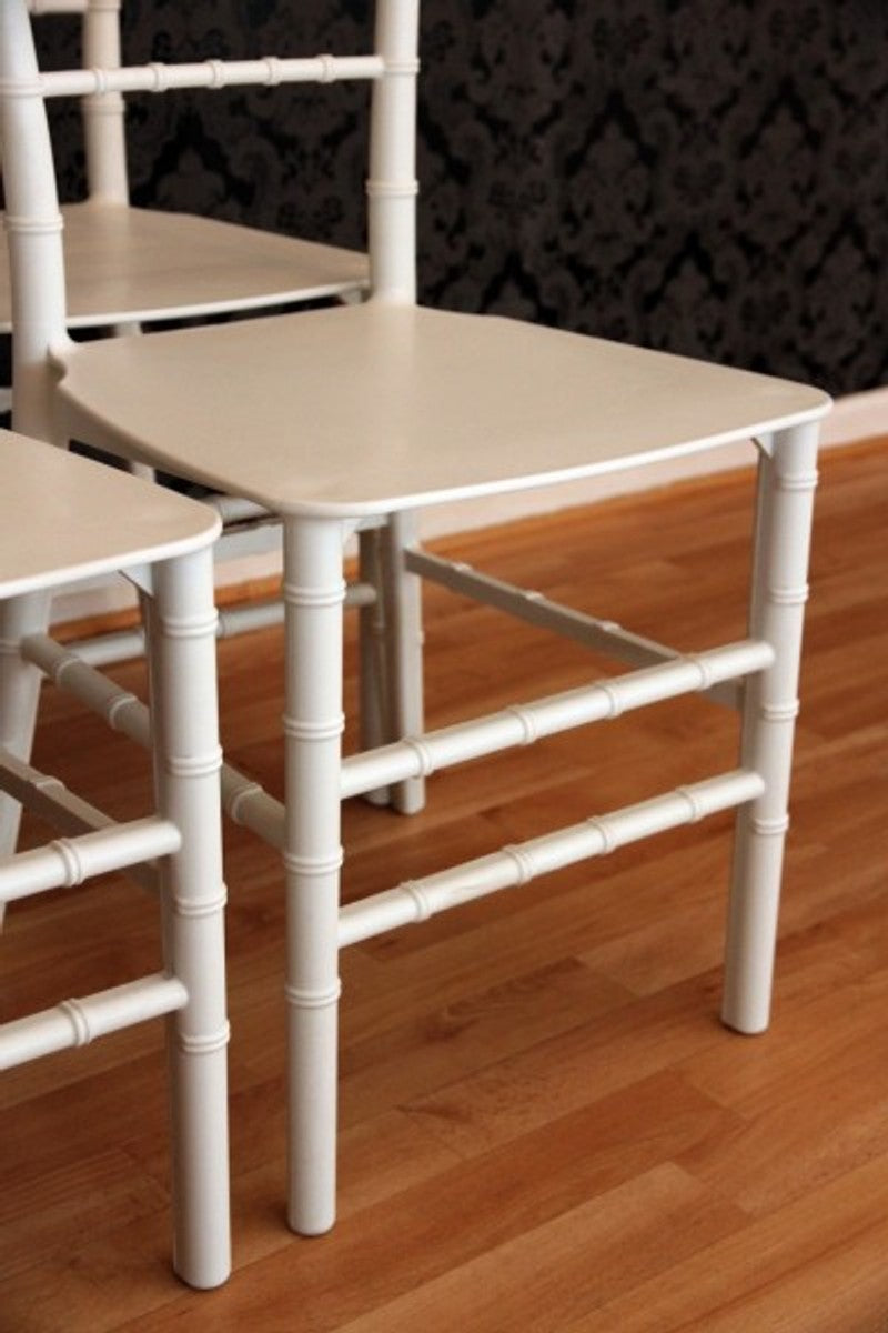 4er Set Designer Acryl Stuhl Weiß - Ghost Chair Möbel Designer Möbel - Polycarbonat Stühle