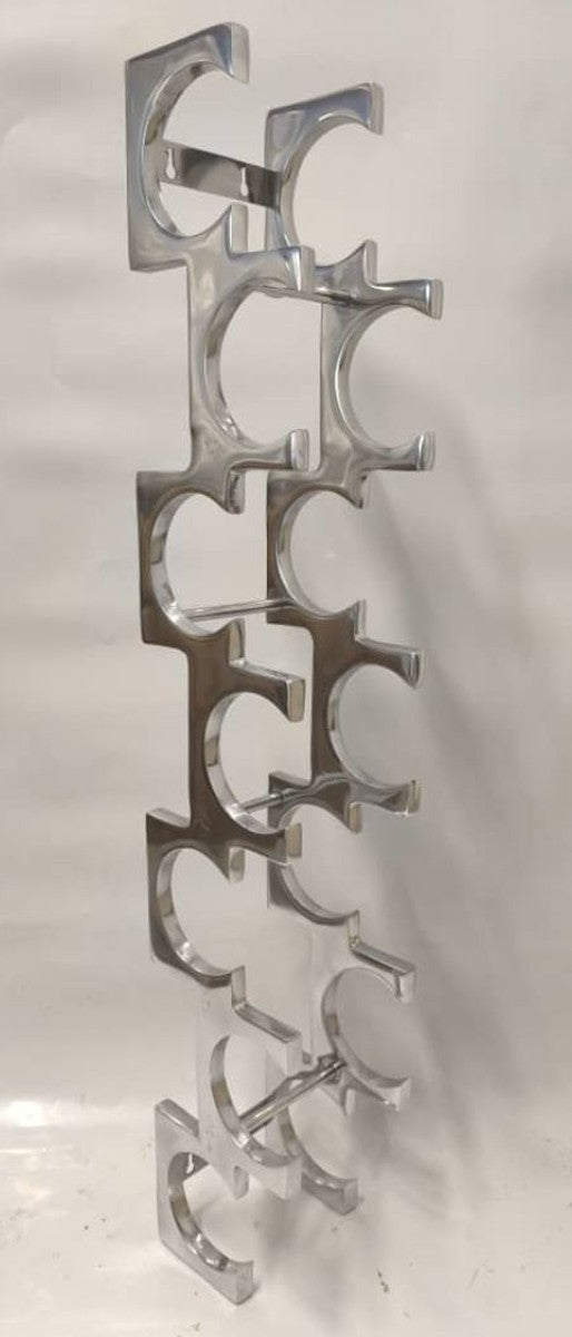 Aluminium Wand Weinregal Silber H. 84 cm - Deko Accessoires